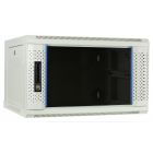 6U witte wandkast met glazen voordeur 600x450x368mm