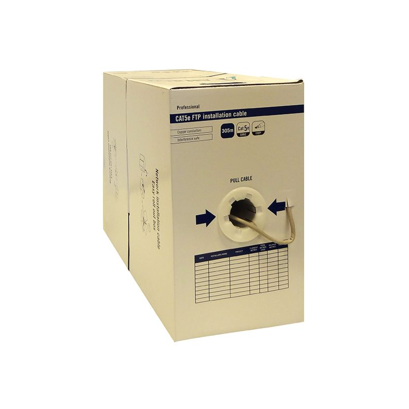 Alfaco Cat5E F/UTP kabel op rol stug 305m grijs LSZH - (Eca)