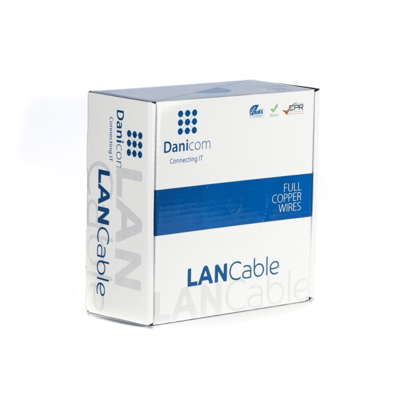 DANICOM CAT7 S/FTP 100m Buitenkabel op rol stug - PE (Fca)