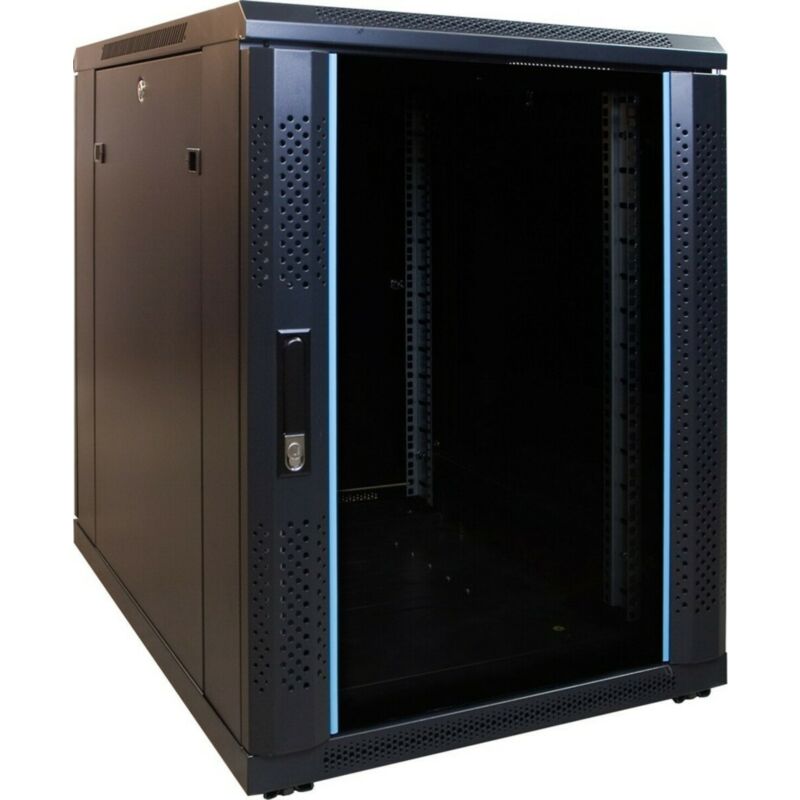 15U minikast met glazen voordeur 600x600x770mm