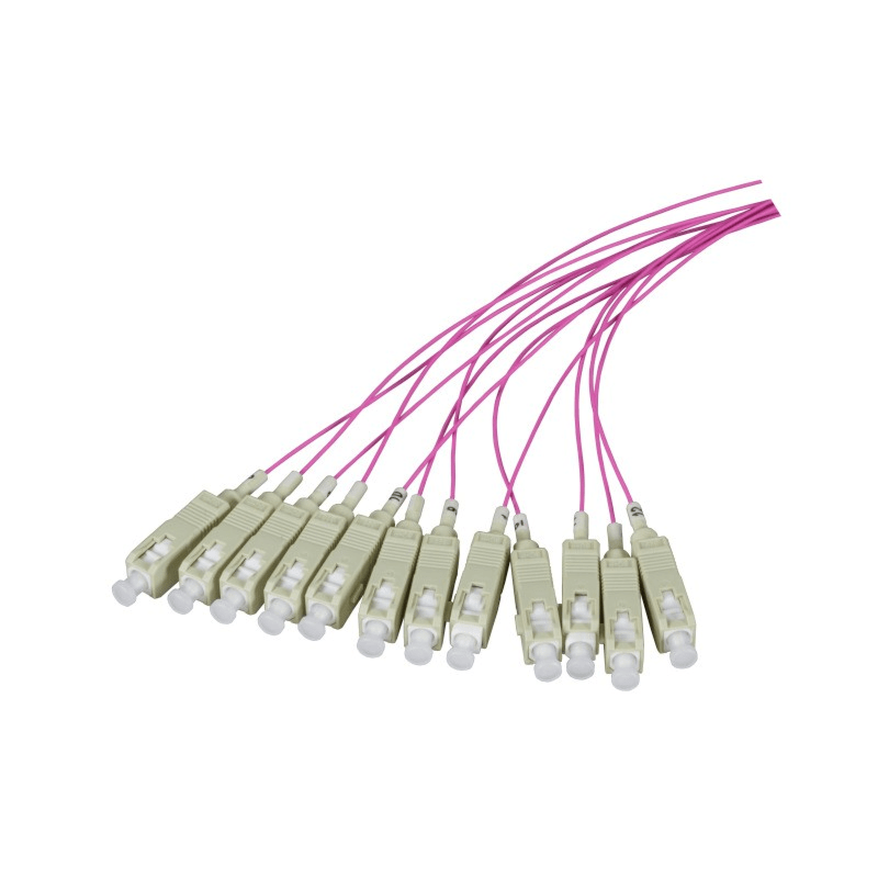 OM4 glasvezel pigtail paars LC - 12 stuks