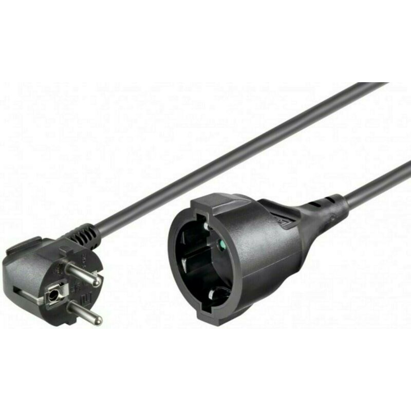 Stroomkabel verloop schuko 3m zwart