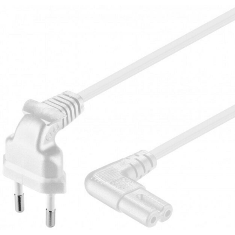 Stroomkabel haaks euro plug naar C7 1,50m wit