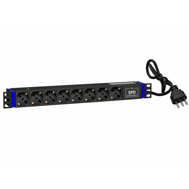 19 inch 8 voudige stekkerdoos - Surge Protection Device - Italië