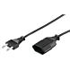 Stroomkabel verloop europlug 3m zwart