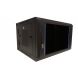 6U wandkast (kantelbaar) met glazen deur en geperforeerde zijwanden 600x600x368mm