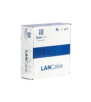CAT6 S/FTP 50m kabel op rol soepel grijs CCA