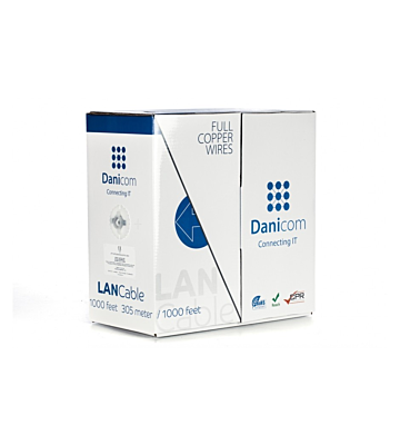 DANICOM CAT6 100% koper UTP 305m kabel op rol stug -  LSZH (Cca)