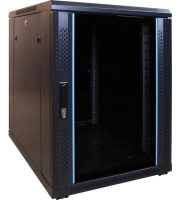 15U minikast met glazen voordeur 600x800x860mm