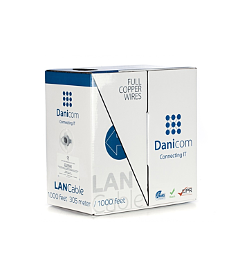 DANICOM CAT5E UTP 305m kabel op rol stug - LSZH (Dca)