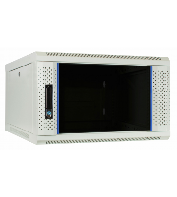 4U witte wandkast met glazen deur 600x600x280mm (BxDxH)