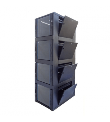 42U compartiment serverkast met glazen voordeur - 4x9U - 600x800x2000mm