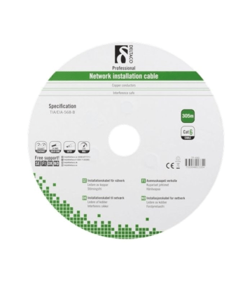 Alfaco Cat6 F/UTP 305m buitenkabel 250MHz op rol stug 100% koper LSZH (Eca)