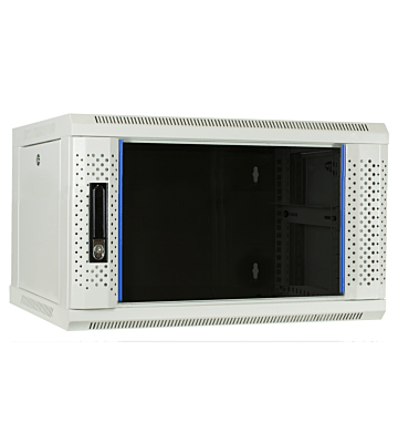 4U witte wandkast met glazen deur 600x450x280mm (BxDxH)