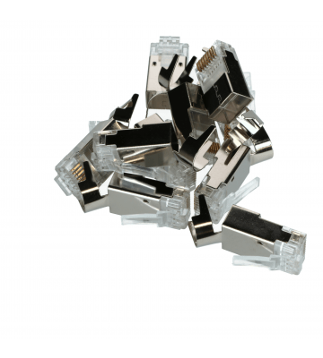CAT6A Connector RJ45 - Shielded - voor stugge kern - 10 stuks