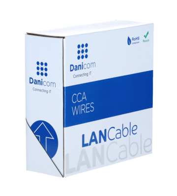 CAT5e F/UTP 100m kabel op rol soepel grijs CCA