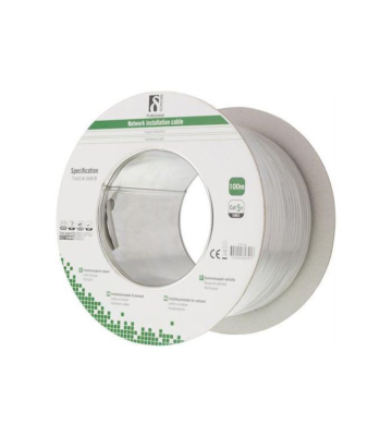 Alfaco Cat5e U/UTP 100m installatiekabel 250MHz op rol stug 100% koper LSZH (Eca)