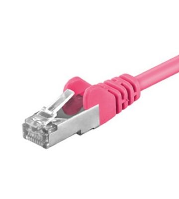 CAT5e FTP patchkabel 0,25m roze