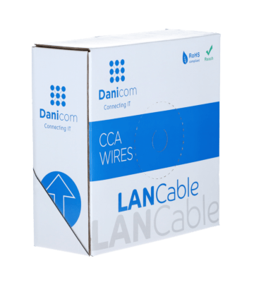 CAT6 U/UTP 100m kabel op rol soepel grijs CCA