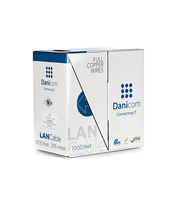 DANICOM CAT5E UTP 305m kabel op rol stug -  LSZH (Dca)
