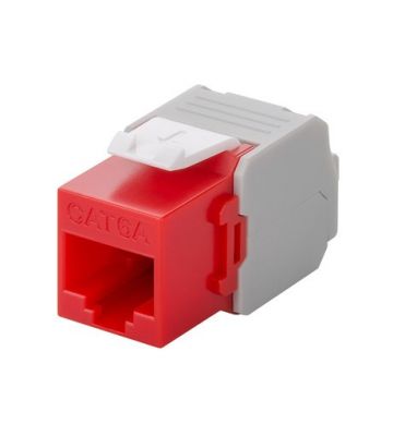 CAT6a UTP Keystone Connector - Toolless - Rood