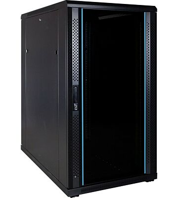 22U serverkast met glazen voordeur 600x1000x1200mm