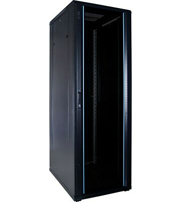 37U serverkast met glazen voordeur 600x800x1800mm