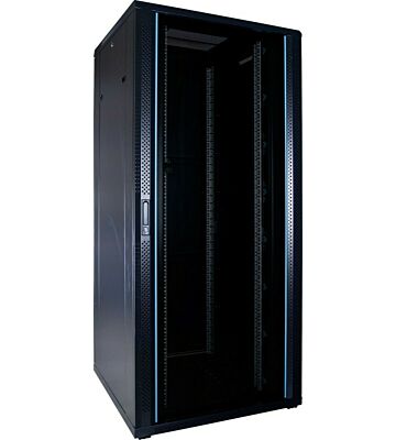37U serverkast met glazen voordeur 800x800x1800mm