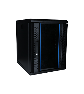 10 inch 9U serverkast met glazen deur 370x450x486mm (BxDxH)