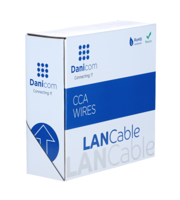 CAT5e F/UTP 100m kabel op rol soepel grijs CCA