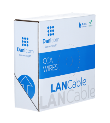 CAT6 U/UTP 100m kabel op rol soepel grijs CCA