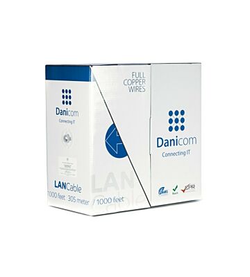 DANICOM CAT5E FTP 305m kabel op rol soepel - PVC (Fca)