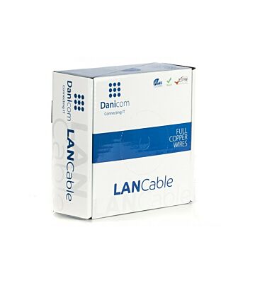 DANICOM CAT5E UTP 50m kabel op rol soepel - PVC (Fca)