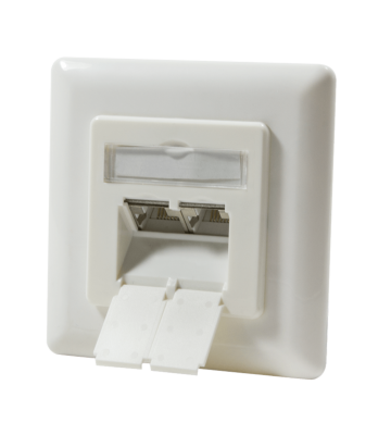 Cat6a UTP / STP inbouwdoos, ivoor