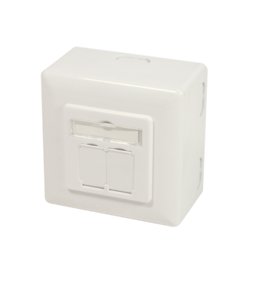 CAT6 UTP / STP opbouwdoos, ivoor