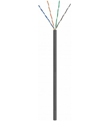 CAT6 U/UTP 100m buitenkabel op rol soepel zwart CCA