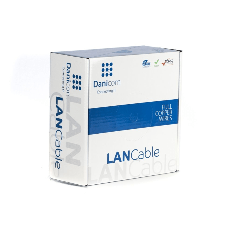 DANICOM CAT6A FTP 50m Buitenkabel op rol stug -  PE (Fca)