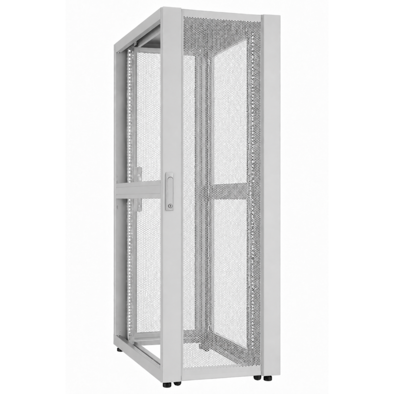 52U Datacenter serverkast met geperforeerde deur 800x1200x2400mm (BxDxH) Grijs