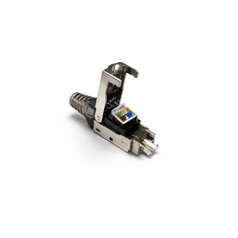 HARTING M12 female-RJ45 panel feed through, D-coding, 4 poles, Straight