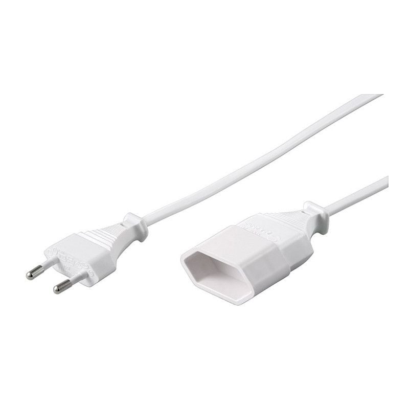 Stroomkabel verloop europlug 5m wit