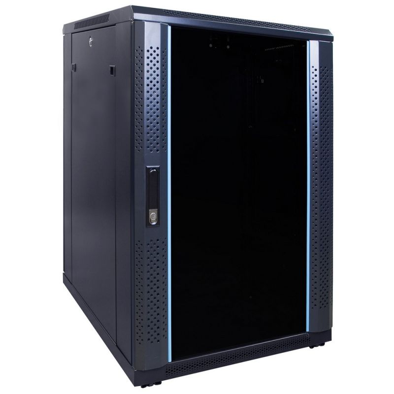 18U serverkast ongemonteerd met glazen voordeur 600x800x1000mm