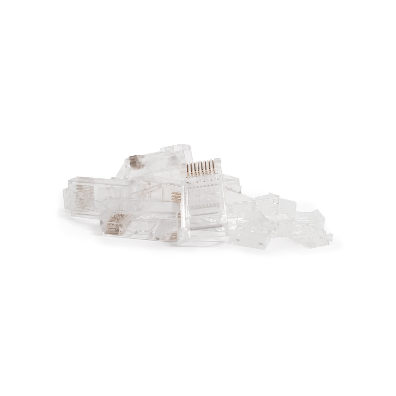 CAT6 Connector RJ45 - Unshielded met hulpstukje- voor stugge kern - 10 stuks