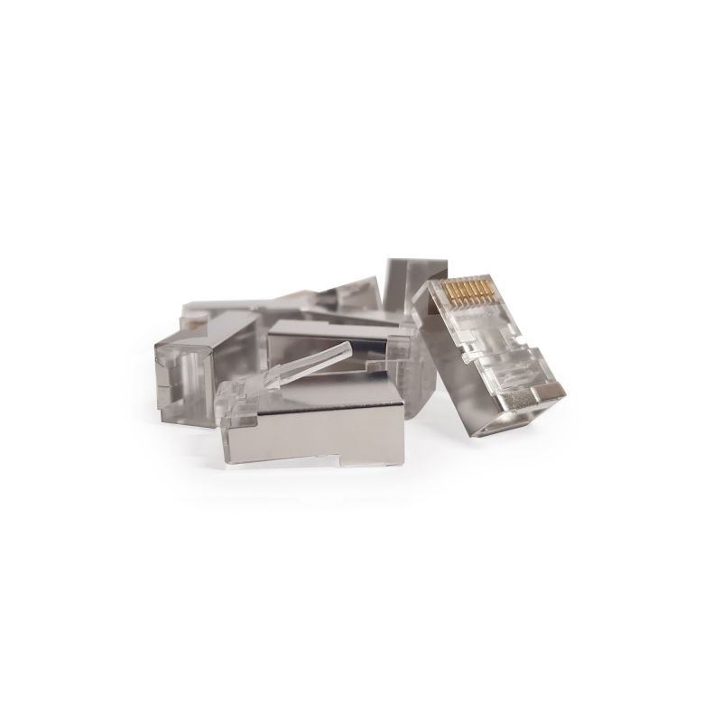 CAT6 Connector RJ45 - Shielded - voor stugge kern - 10 stuks