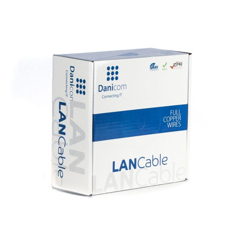DANICOM CAT6A UTP 50m Buitenkabel op rol stug - PE (Fca)
