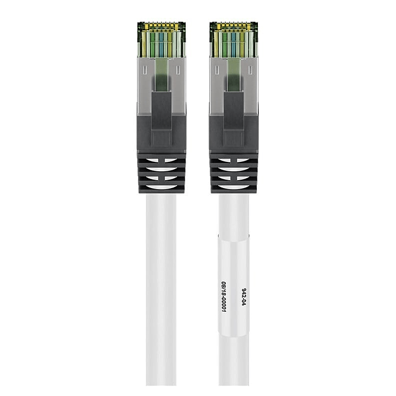 Cat8 S/FTP (PIMF) patchkabel 1m wit