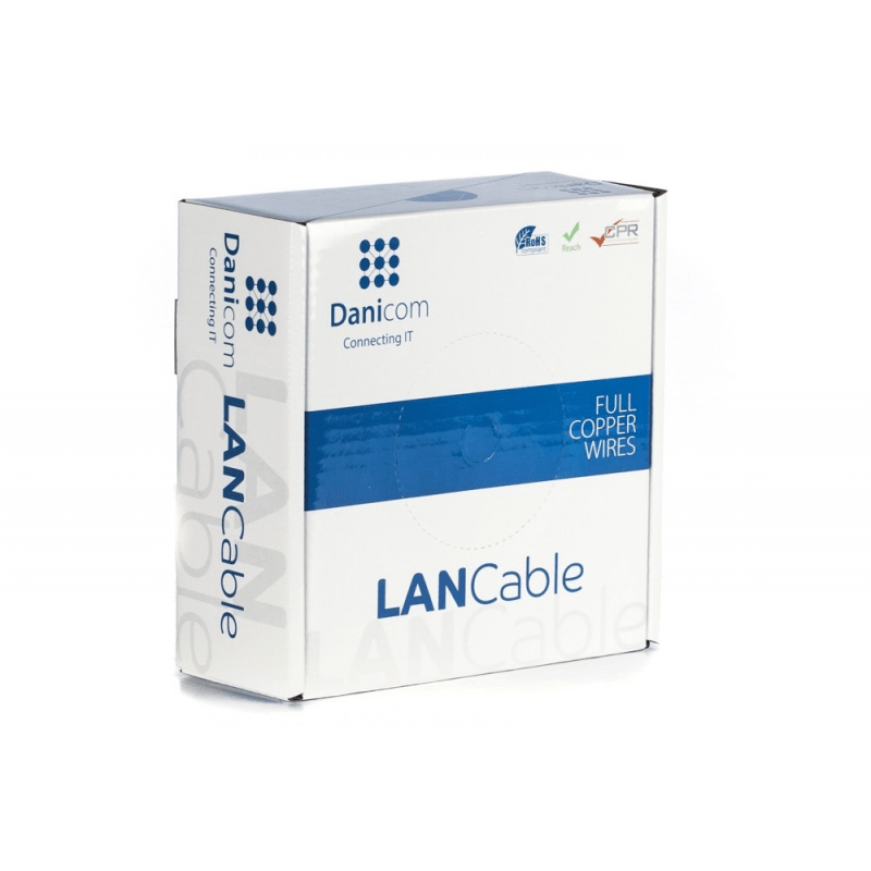 DANICOM CAT5E FTP 50m kabel op rol stug - LSZH (Eca)