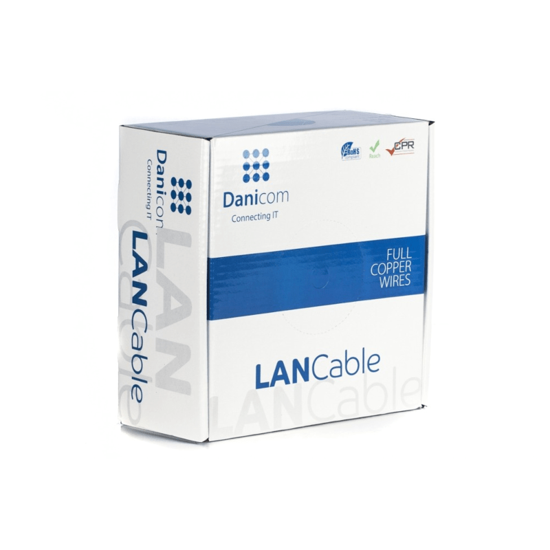 DANICOM CAT6A U/UTP 100m kabel op rol soepel -  PVC (fca)
