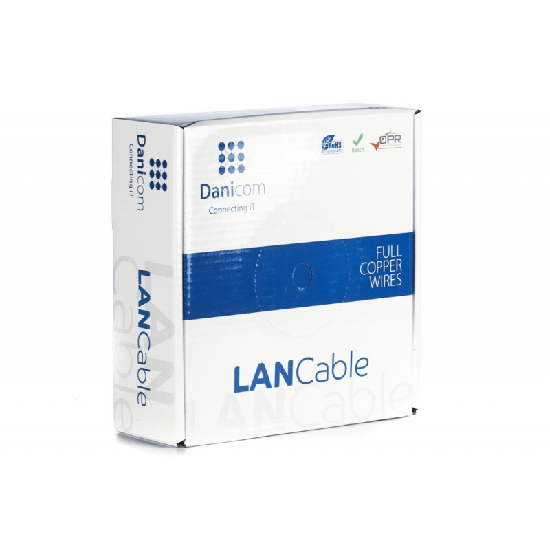 DANICOM CAT6A U/UTP 50m kabel op rol stug -  LSZH (Eca)
