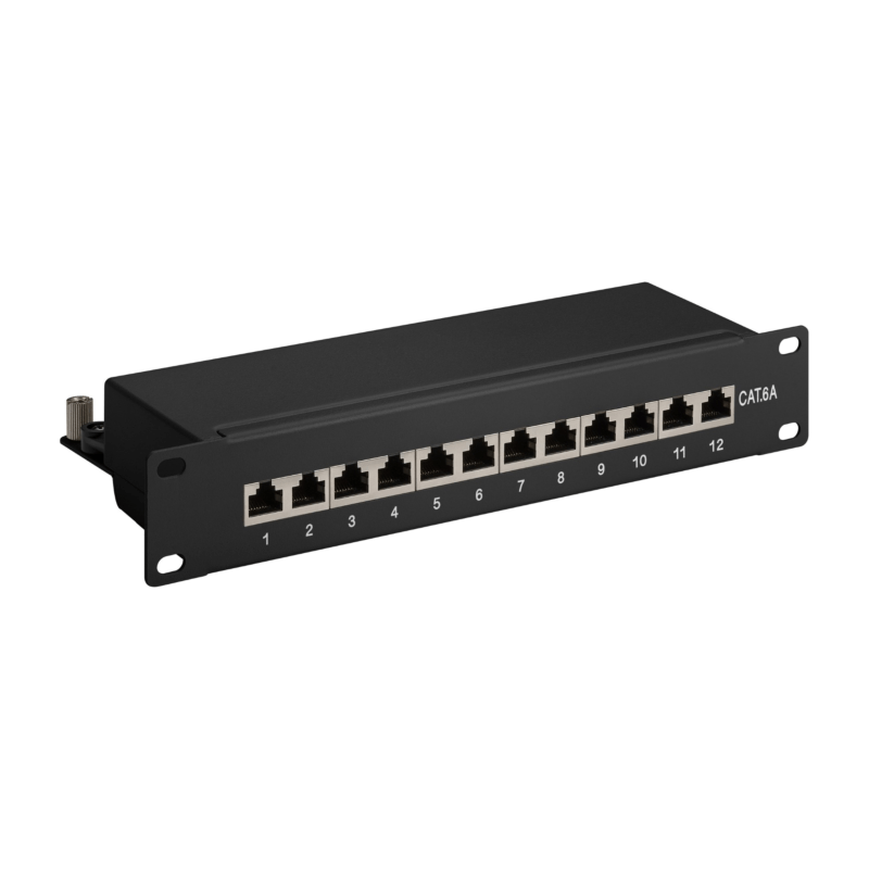 10 inch CAT6a STP patchpaneel - 12 poorts